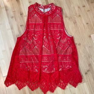 Love Fire Red Blouse size small perfect for spring, summer, fall, winter